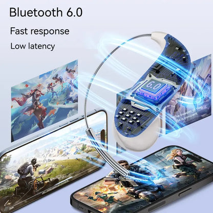 Bluetooth 6.0 Earbuds with Titanium Earhooks & 145H Playtime