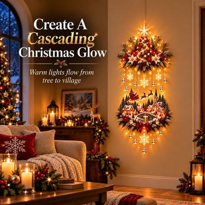 🎄 Illuminated Christmas Village Wall Hanging – Warm LED Christmas Wall Decor for Home✨️