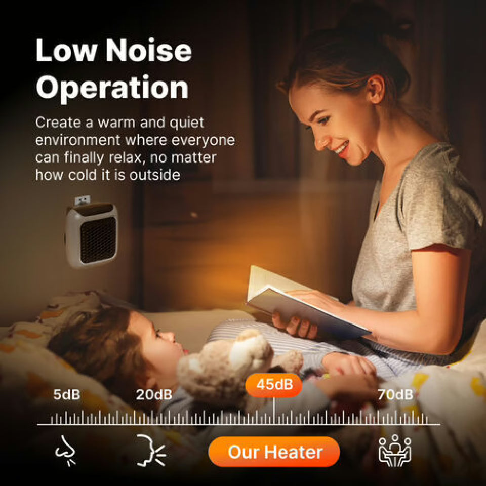 WellHeater 800W Ceramic Plug-In Heater with Remote
