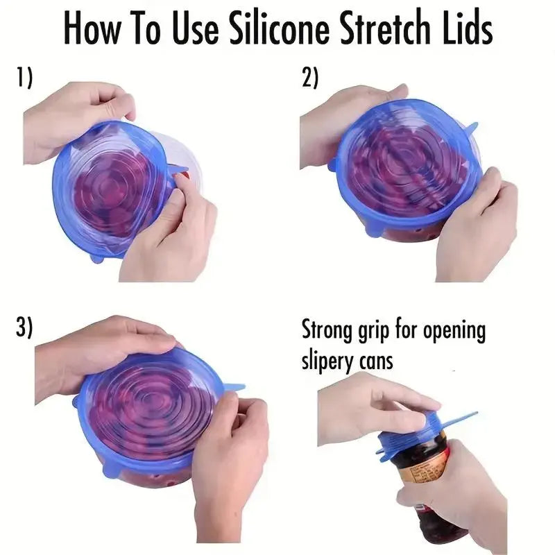 Reusable Stretch Silicone Bowl Lids (6-Pack)