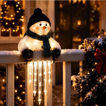 🎄 Christmas Character Railing Lights — Warm LED Icicle Glow For Magical Holiday Porch Decor🔔
