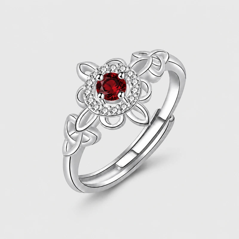 Celtic Floral Birthstone Ring