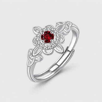 Celtic Floral Birthstone Ring