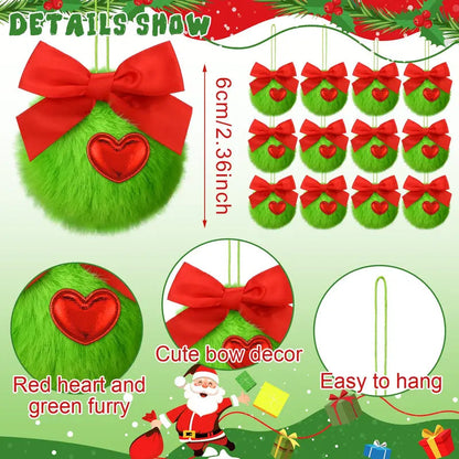Green Furry Monster Christmas Tree Ornament