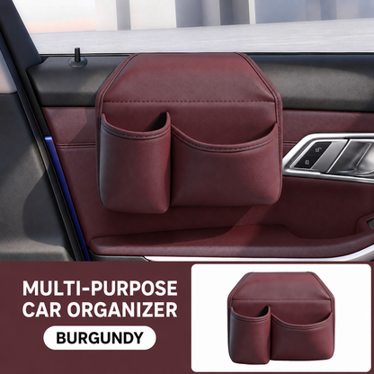 Leather Car Door Storage Pocket Organizer