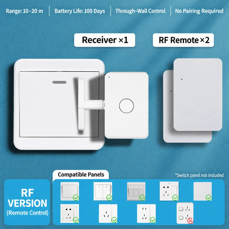 🔥2 In 1 Wireless Intelligent Button Lazy Remote Control Switch Light On Panel