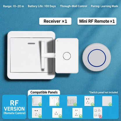 🔥2 In 1 Wireless Intelligent Button Lazy Remote Control Switch Light On Panel