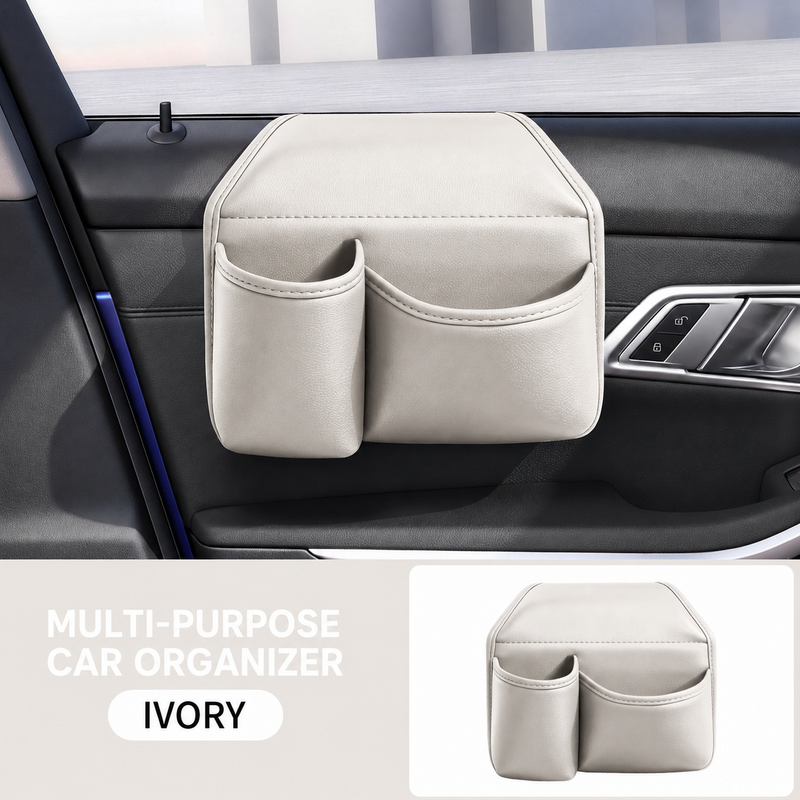 Leather Car Door Storage Pocket Organizer