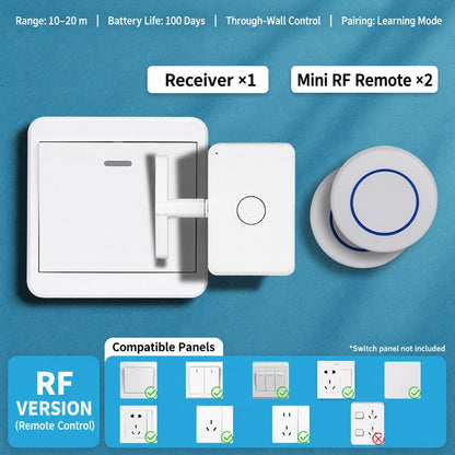 🔥2 In 1 Wireless Intelligent Button Lazy Remote Control Switch Light On Panel