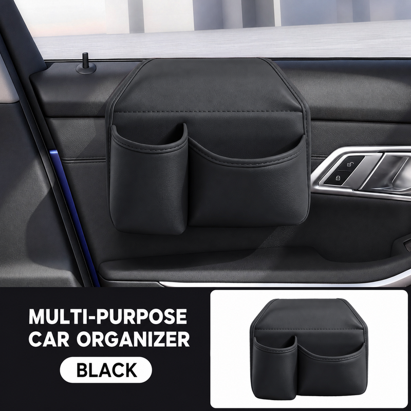 Leather Car Door Storage Pocket Organizer