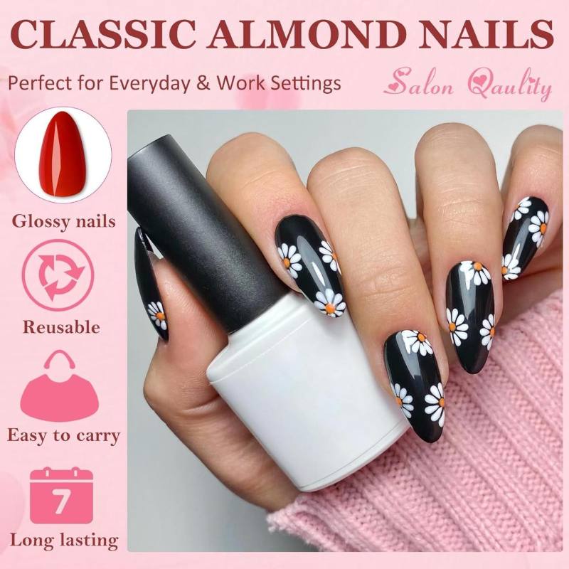 24 Color 576 Pcs Glossy Press-On Nails Set