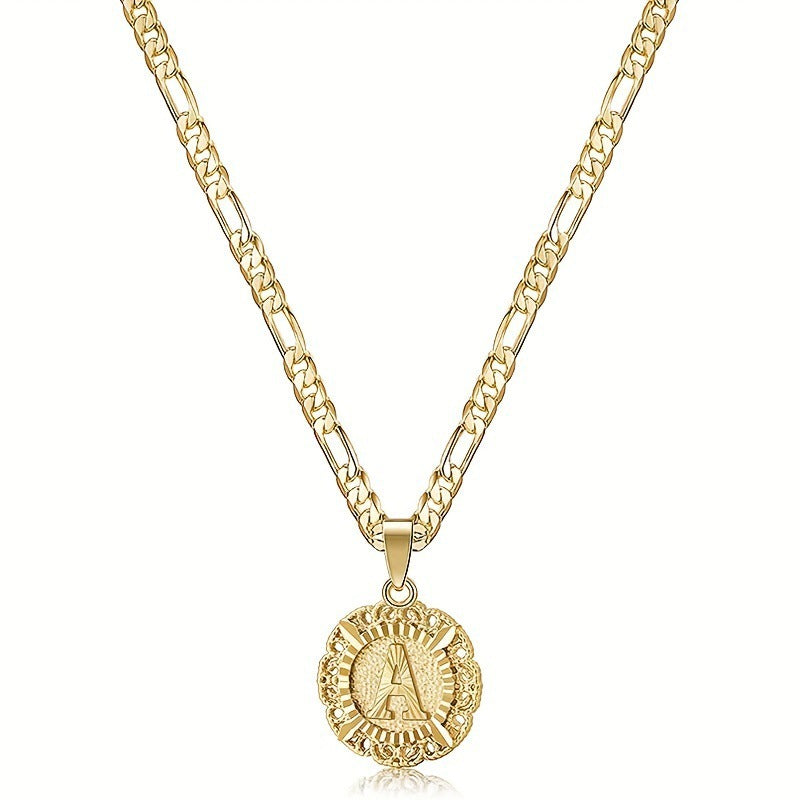 14K Gold Plated Initial Letter Pendant Necklace – A–Z