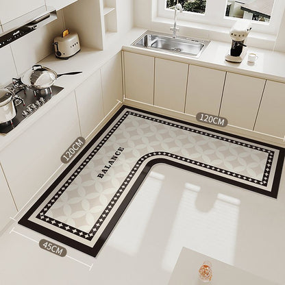 🍳💧L-Shape Diatomite Kitchen Corner Mat | Quickly Absorbs Water and Oil🧽