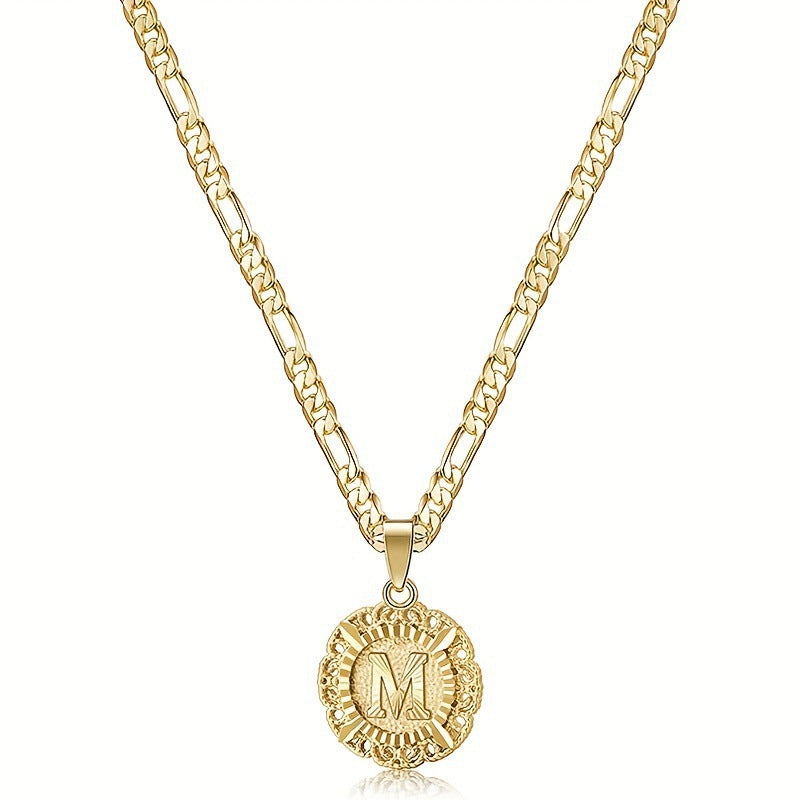 14K Gold Plated Initial Letter Pendant Necklace – A–Z
