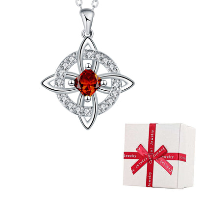 Mystical Birthstone Witches Knot Necklace – Natural Crystal🔮💞Protect Your Loved Ones