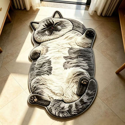 Chubby Tabby Cat Shaped Rug 🐱🤎
