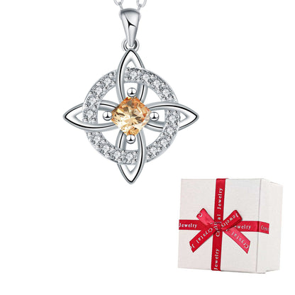 Mystical Birthstone Witches Knot Necklace – Natural Crystal🔮💞Protect Your Loved Ones