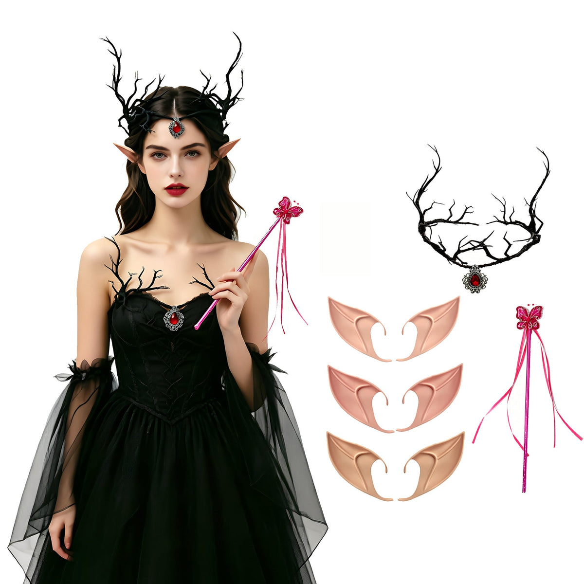 🦷Halloween Vampire Fangs & Elf Ears Set🧛‍♀️