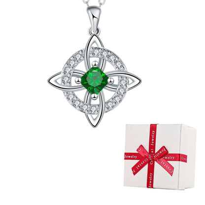 Mystical Birthstone Witches Knot Necklace – Natural Crystal🔮💞Protect Your Loved Ones