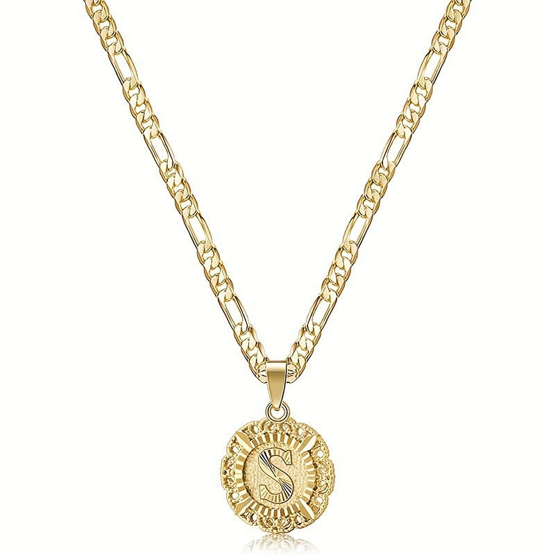 14K Gold Plated Initial Letter Pendant Necklace – A–Z
