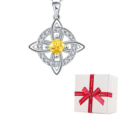 Mystical Birthstone Witches Knot Necklace – Natural Crystal🔮💞Protect Your Loved Ones