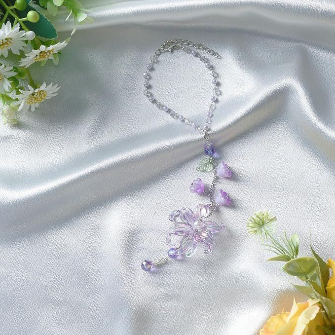 Lily of the Valley Crystal Suncatcher Car Charm