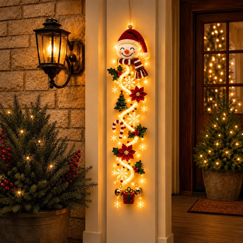 🎄 Light‑Up Glowing Christmas Door Hanger ✨ Festive Home Decor