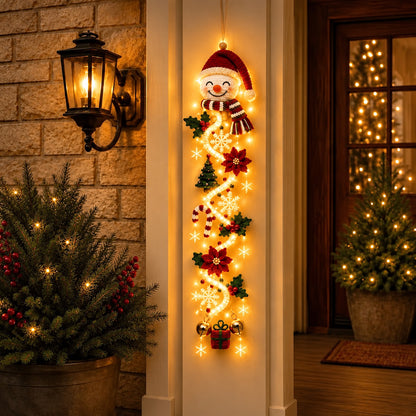 🎄 Light‑Up Glowing Christmas Door Hanger ✨ Festive Home Decor