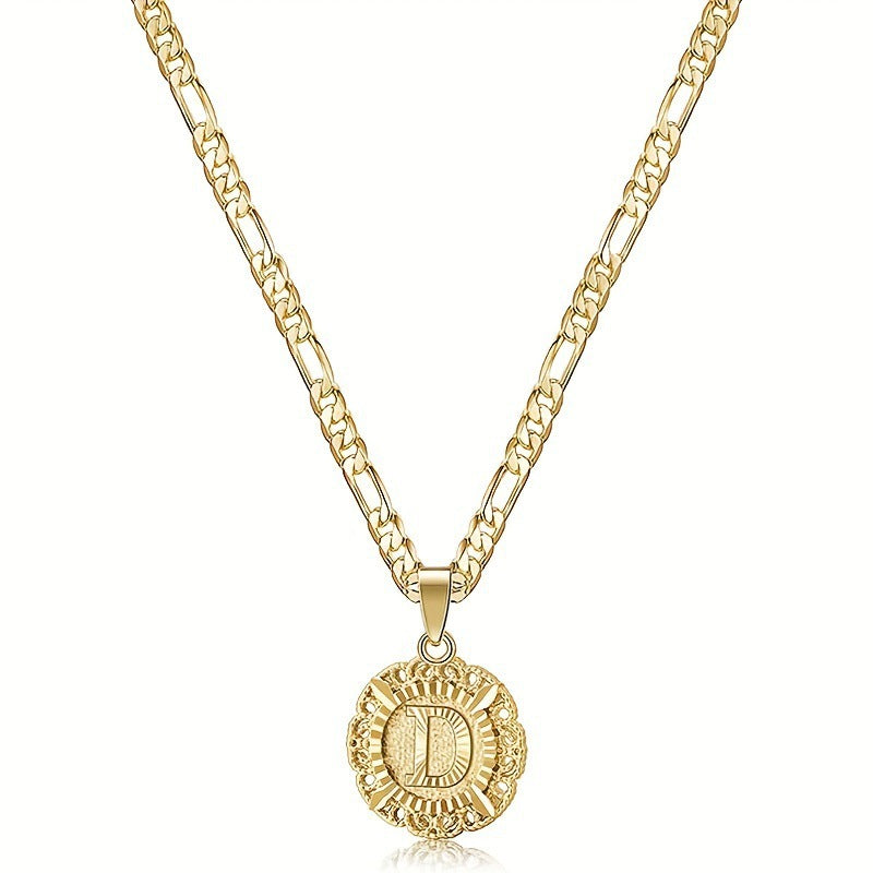 14K Gold Plated Initial Letter Pendant Necklace – A–Z