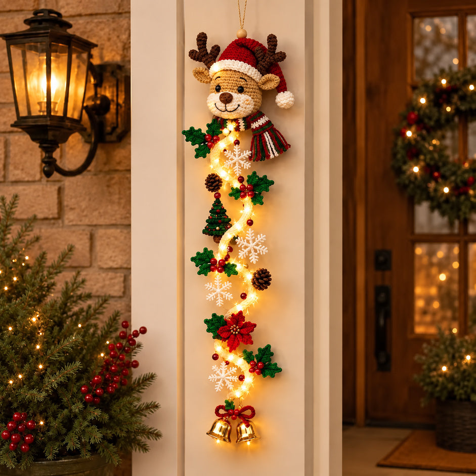 🎄 Light‑Up Glowing Christmas Door Hanger ✨ Festive Home Decor