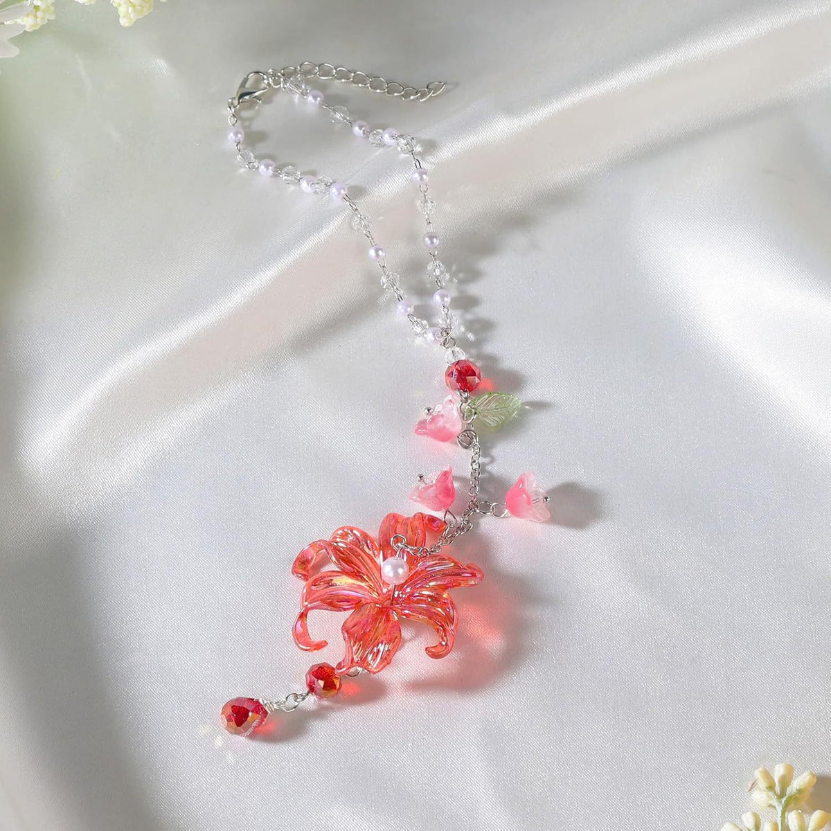 Lily of the Valley Crystal Suncatcher Car Charm