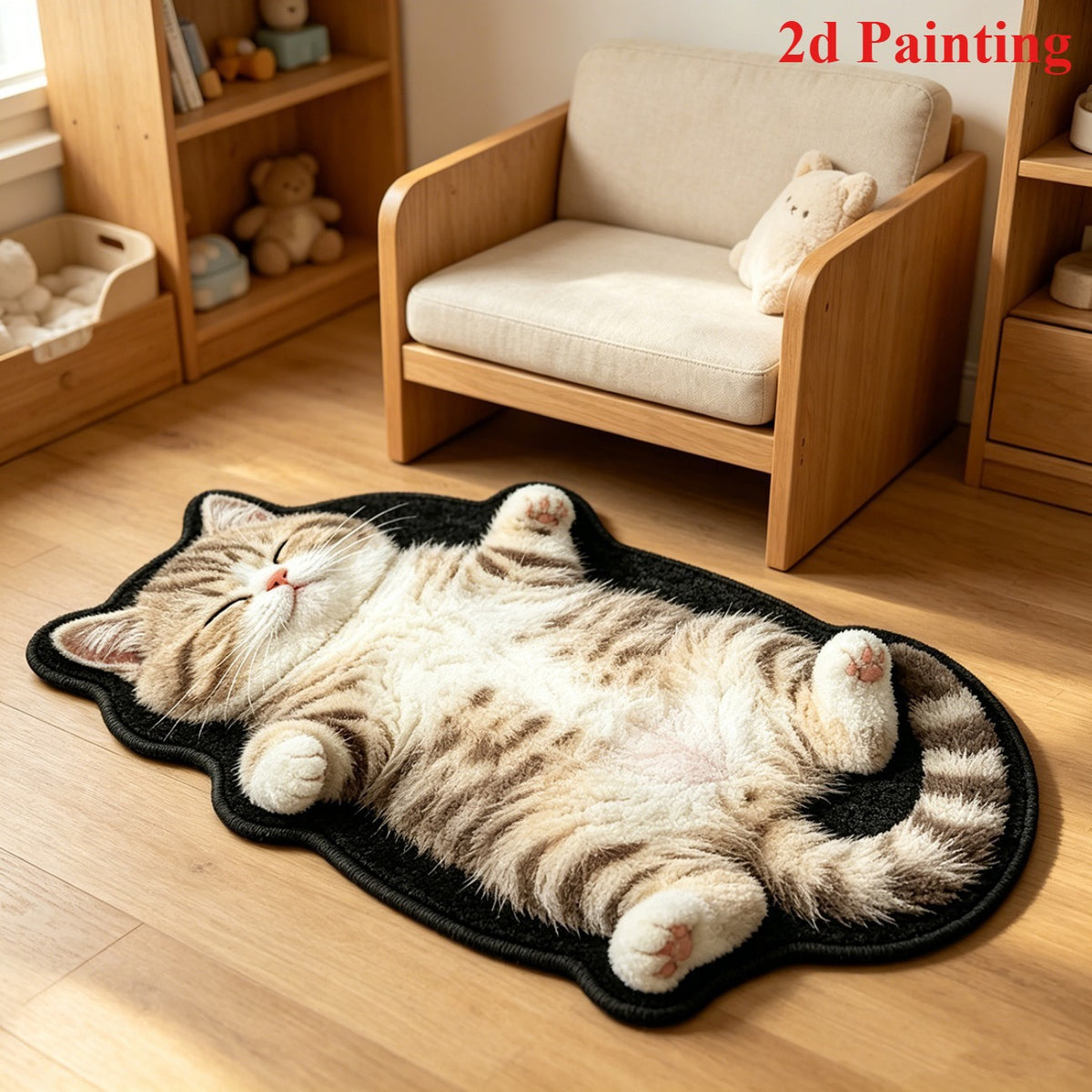 Chubby Tabby Cat Shaped Rug 🐱🤎