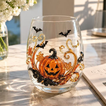 3D Raised Christmas Glass Cup – Festive Holiday Drinkware