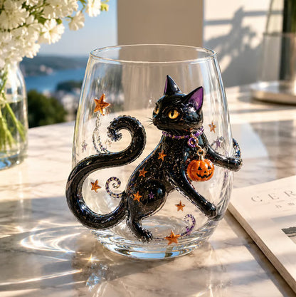 3D Raised Christmas Glass Cup – Festive Holiday Drinkware