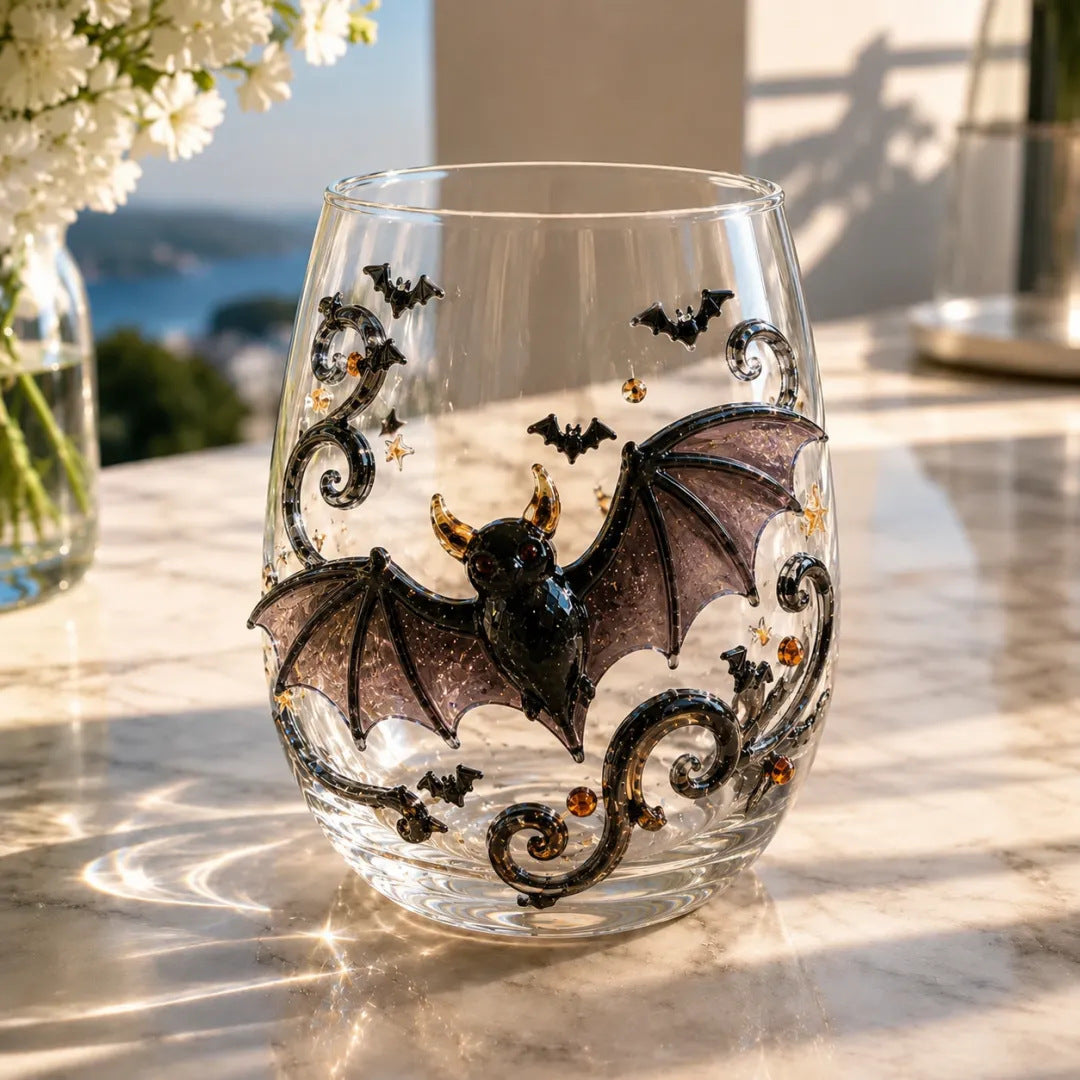 3D Raised Christmas Glass Cup – Festive Holiday Drinkware