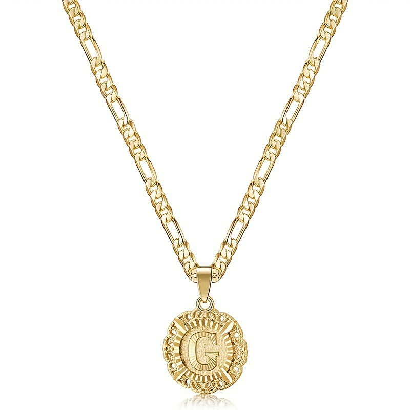 14K Gold Plated Initial Letter Pendant Necklace – A–Z