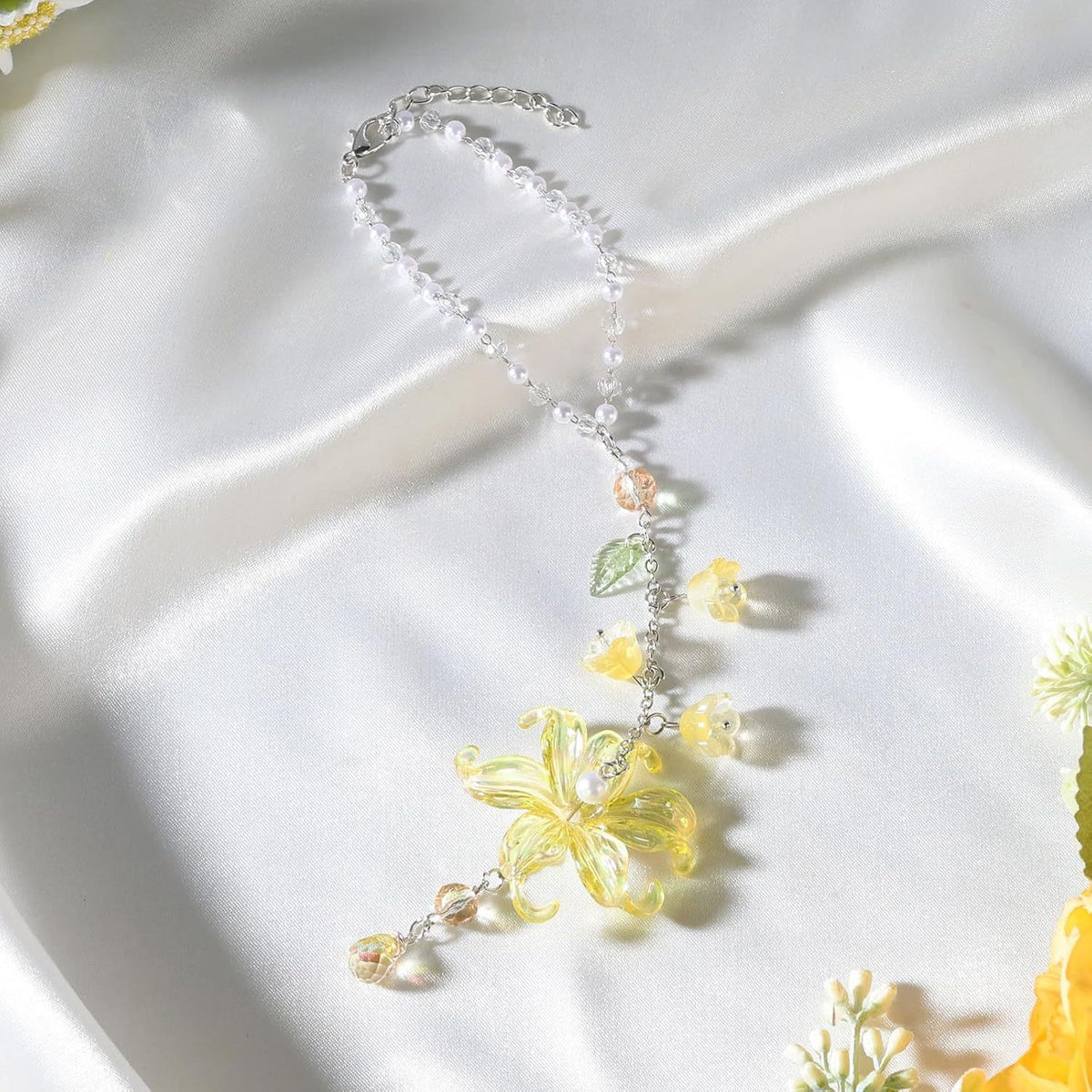 Lily of the Valley Crystal Suncatcher Car Charm