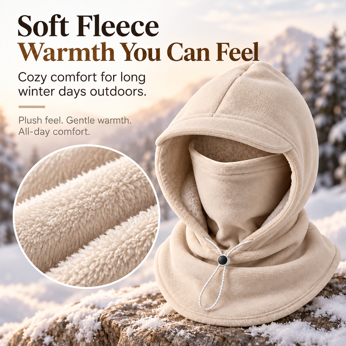 🥶 Fleece Balaclava Hood – Full Face & Neck Winter Protection for Outdoor Adventures