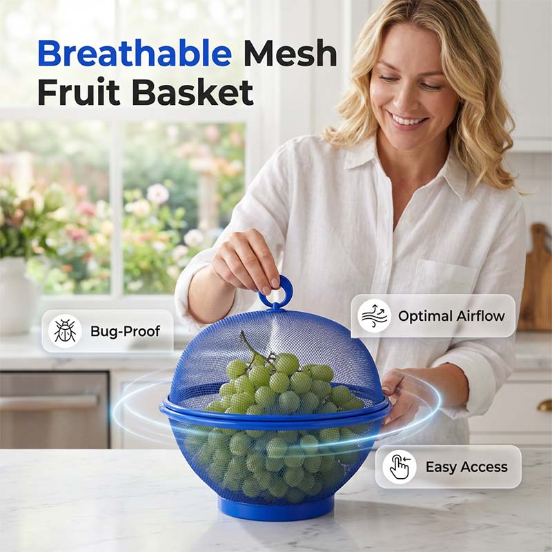 🧺 50% OFF TODAY ONLY 🍎 Fruit Basket with Lid — Breathable Mesh Keeps Fruit Fresh Longer ✨