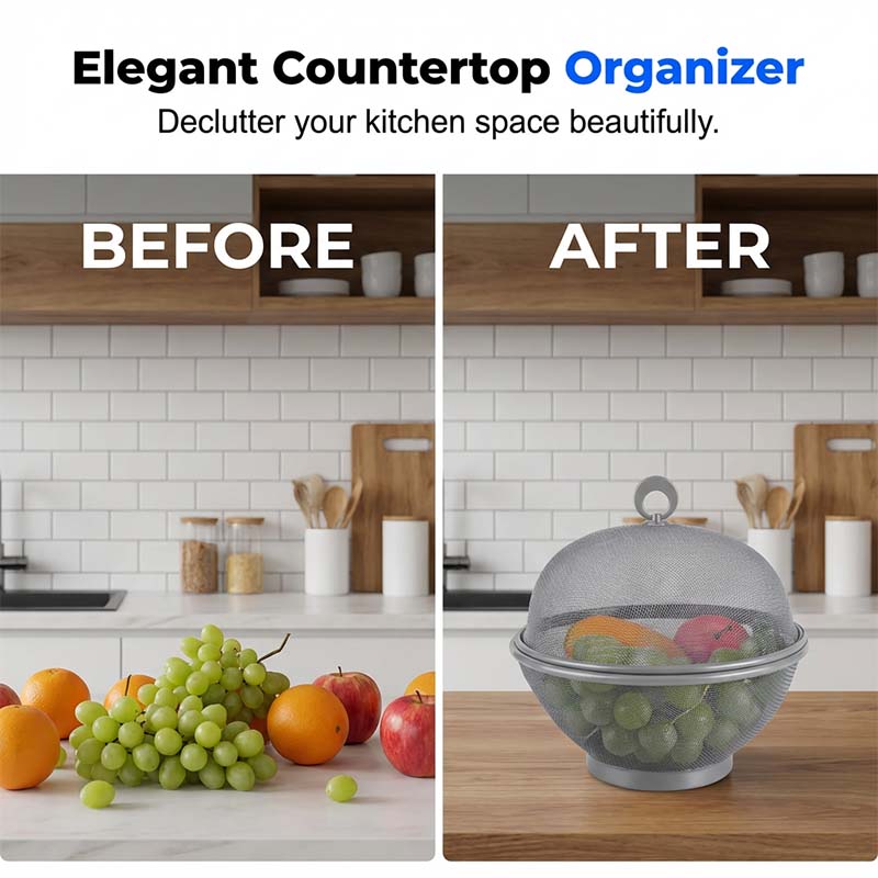 🧺 50% OFF TODAY ONLY 🍎 Fruit Basket with Lid — Breathable Mesh Keeps Fruit Fresh Longer ✨