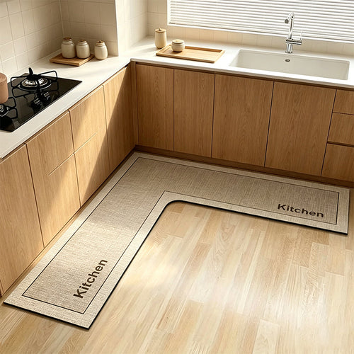 🍳💧L-Shape Diatomite Kitchen Corner Mat | Quickly Absorbs Water and Oil🧽