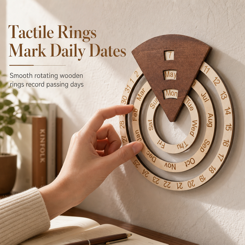 🎁2026 New Arrivals 50% OFF💥Circular Wooden Rotating Perpetual Calendar – Artistic, Interactive, Timeless ✨