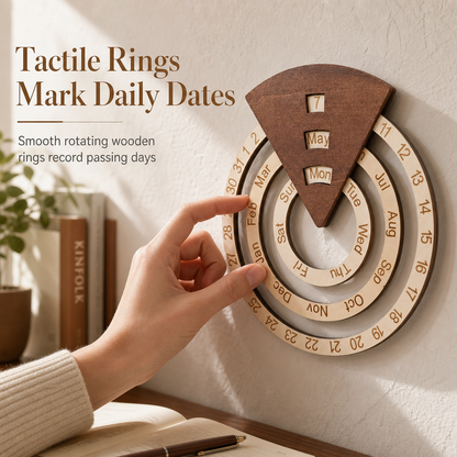 🎁2026 New Arrivals 50% OFF💥Circular Wooden Rotating Perpetual Calendar – Artistic, Interactive, Timeless ✨