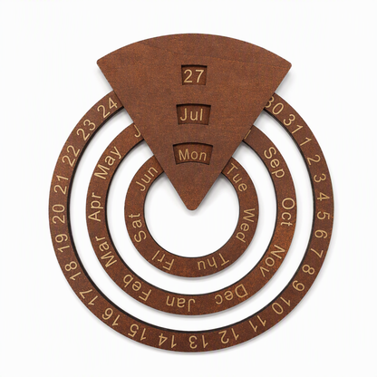 🎁2026 New Arrivals 50% OFF💥Circular Wooden Rotating Perpetual Calendar – Artistic, Interactive, Timeless ✨