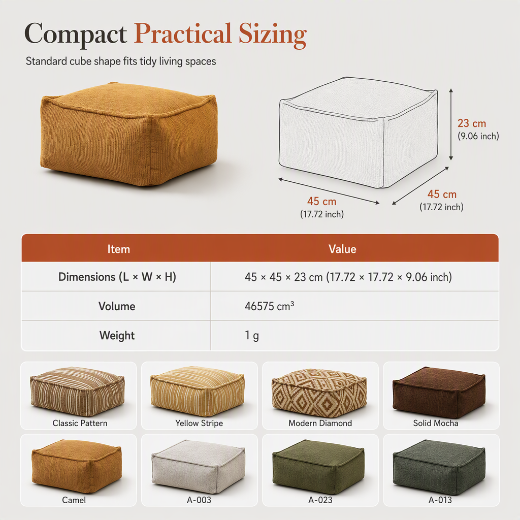 🛋️ 49% OFF NOW! Boho Storage Ottoman Pouf Cover – Washable & Fillable