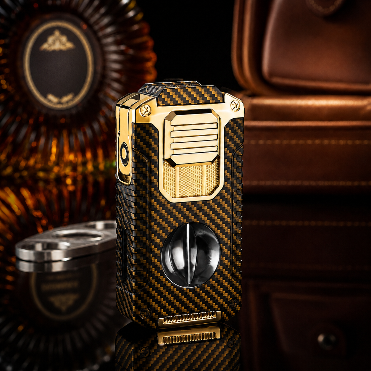 Triple blue windproof flame on the refillable lighter