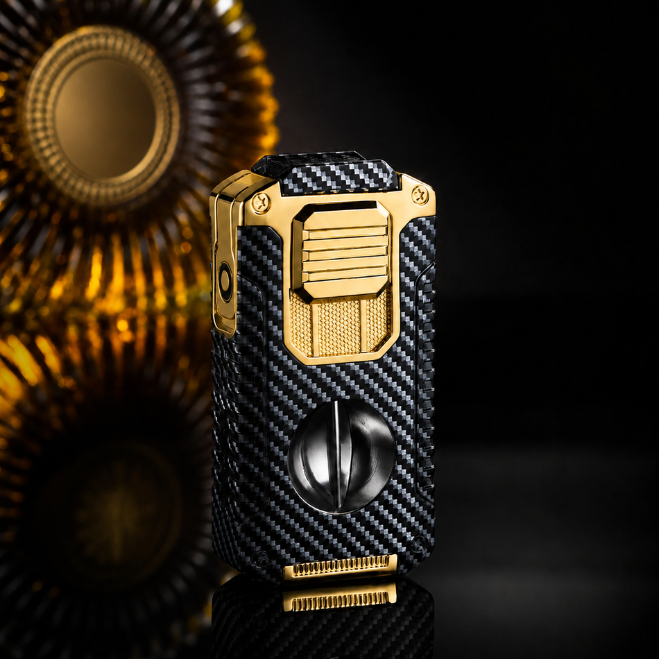 Ocean Blue Carbon Fiber lighter finish