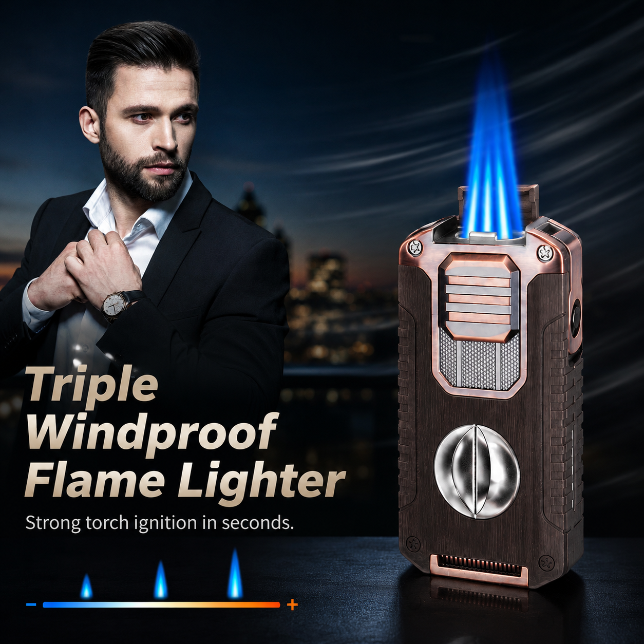 Vintage-inspired refillable lighter presented as a gift