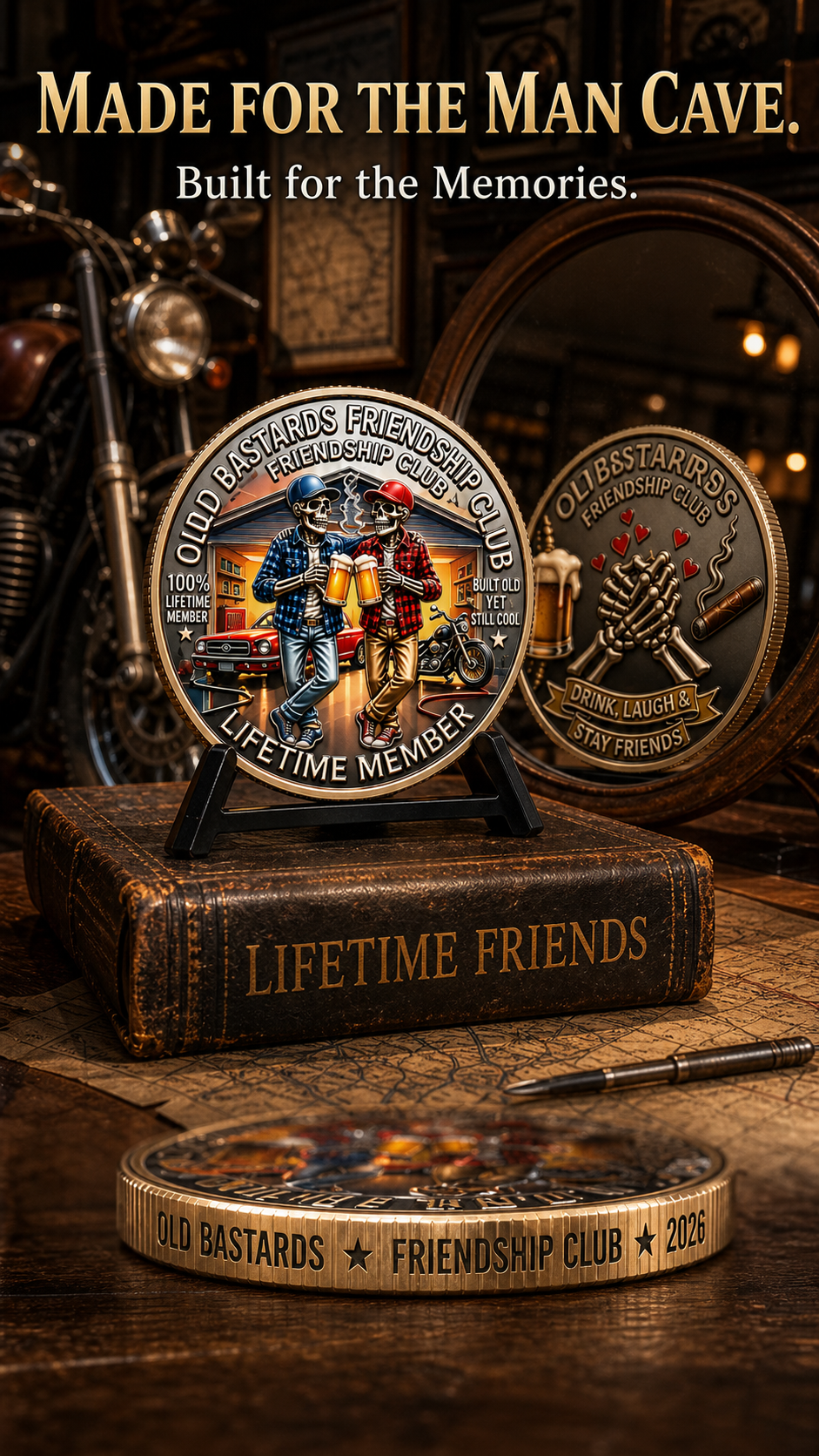 Man cave friendship coin