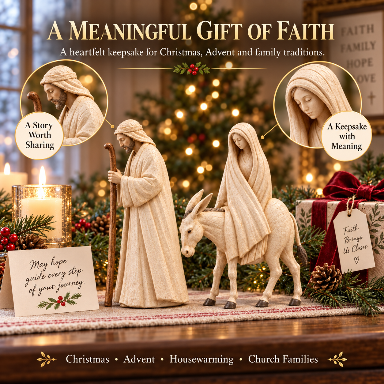 Journey to Bethlehem Nativity Figurine Set
